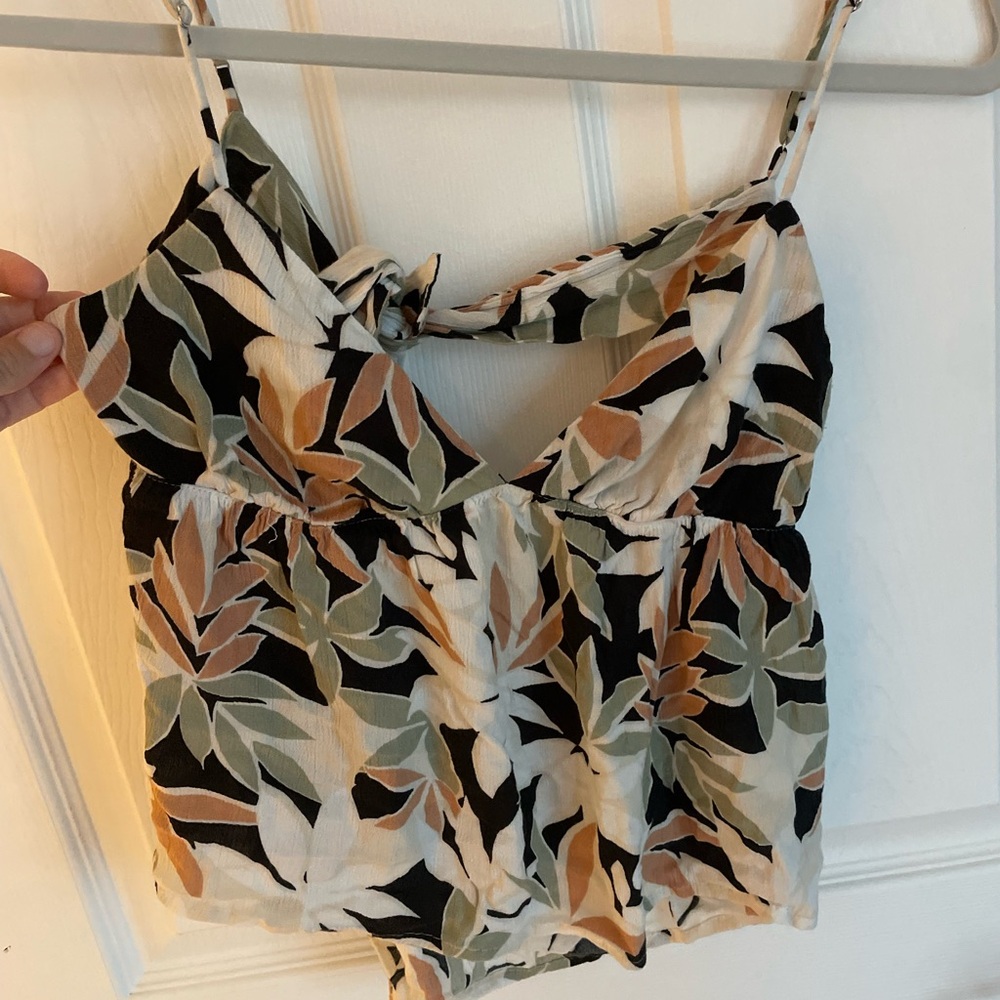 Volcom Multicolor Leaf Pattern Top - image 6